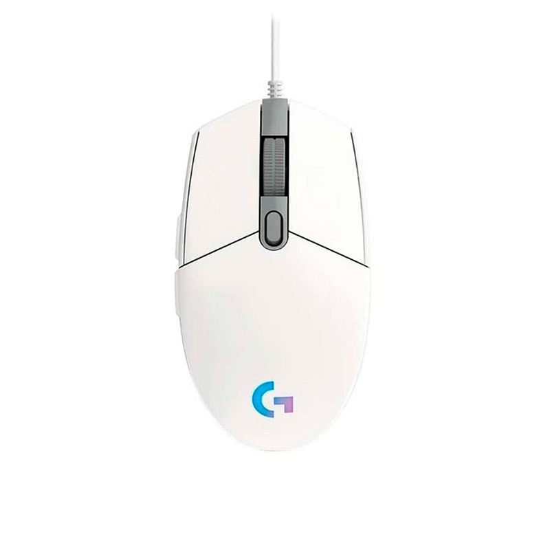 Mouse Logitech Alambrico Gamer G203 Lightsync Rgb Usb Blanco