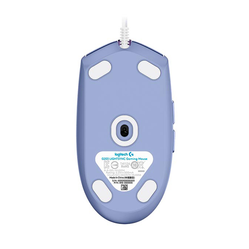 Mouse Logitech Alambrico Gamer G203 Lightsync Usb Lila
