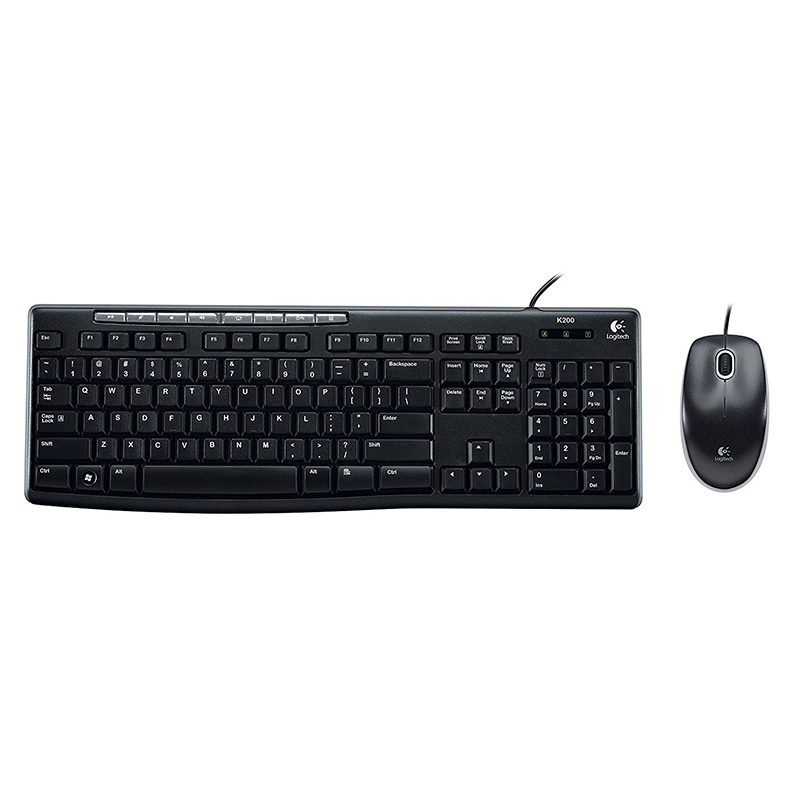 Teclado + Mouse Logitech Alambrico Mk200 Usb