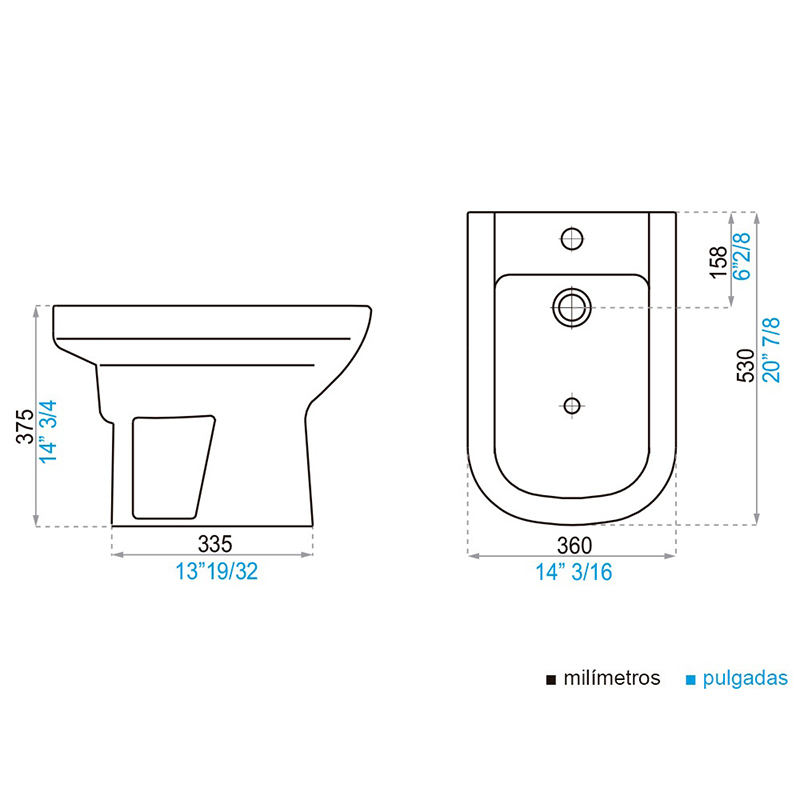 Bidet Bari 1H Blanco