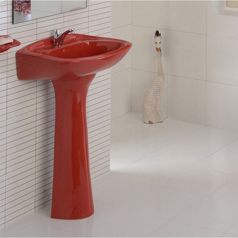 Lavabo Ferrara Rojo con Pedestal