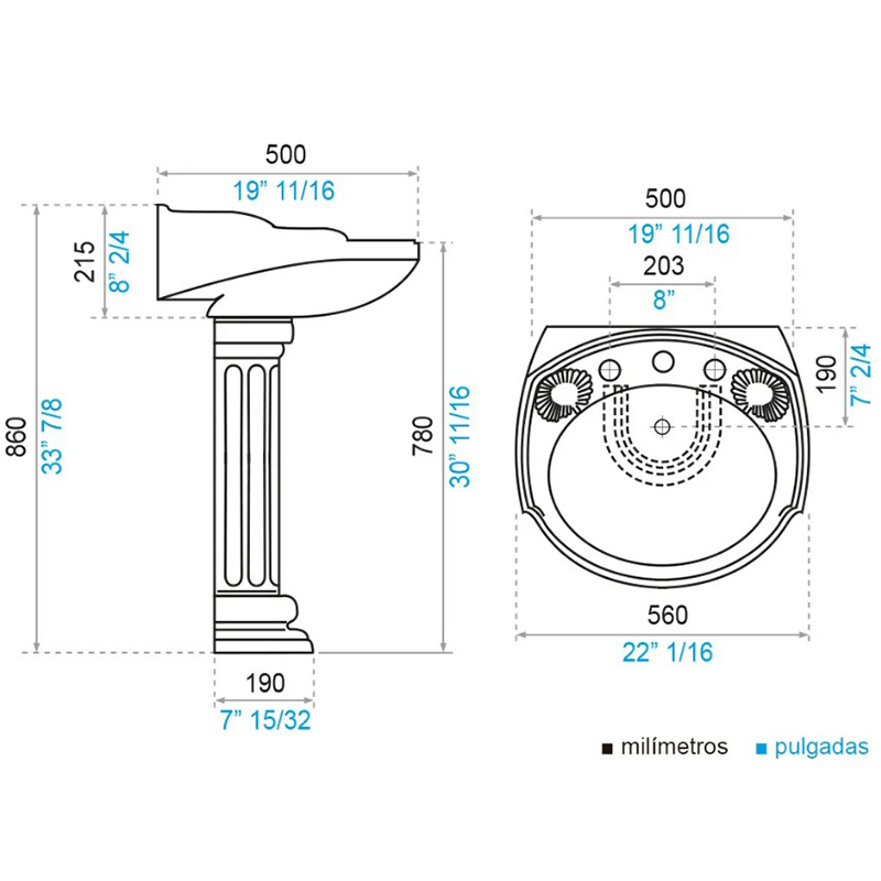 Lavabo Victoria con Pedestal
