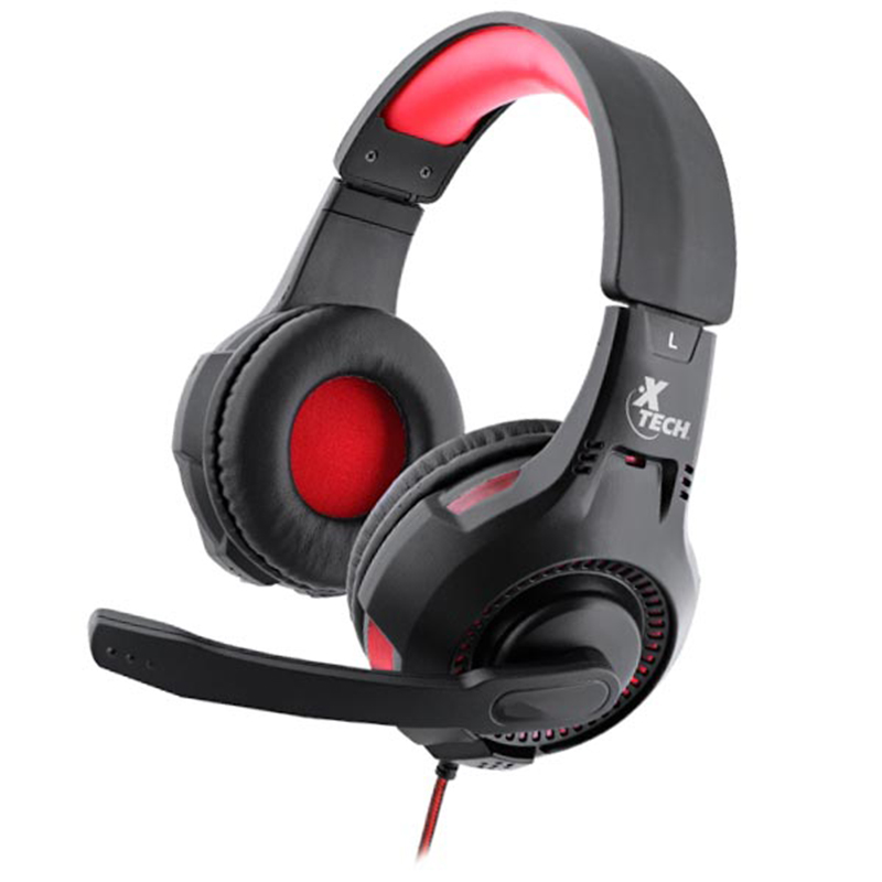 Audífono + Microfono GAMER XTECH ON EAR IXION USB + 3.5mm Negro-Rojo ...