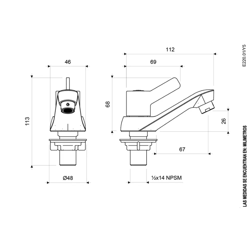 Grifería Llave para Lavabo TREVISO