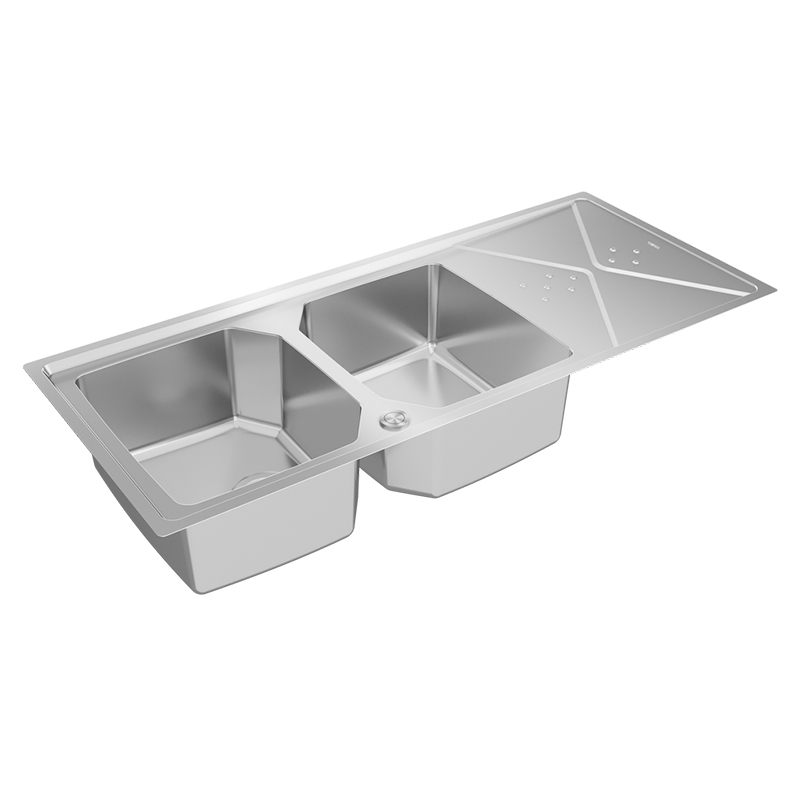 Lavadero BROOKLYN 80 M-XP 2 Cubetas y 1 Escurridor Reversible 116x50cm Teka