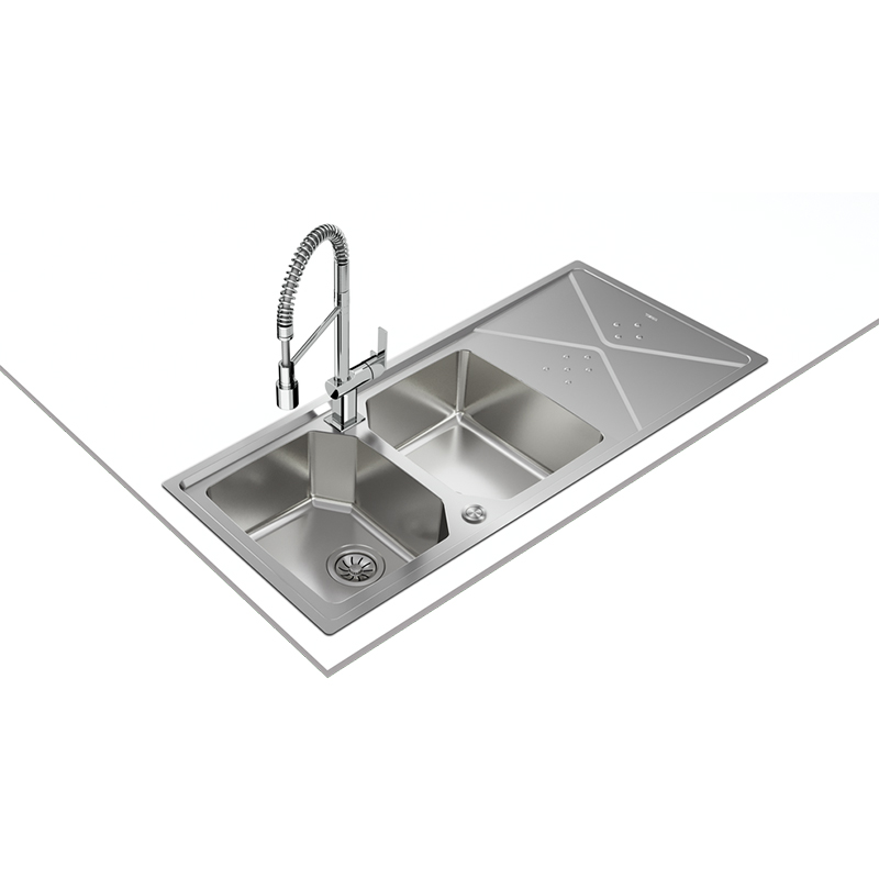 Lavadero BROOKLYN 80 M-XP 2 Cubetas y 1 Escurridor Reversible 116x50cm Teka