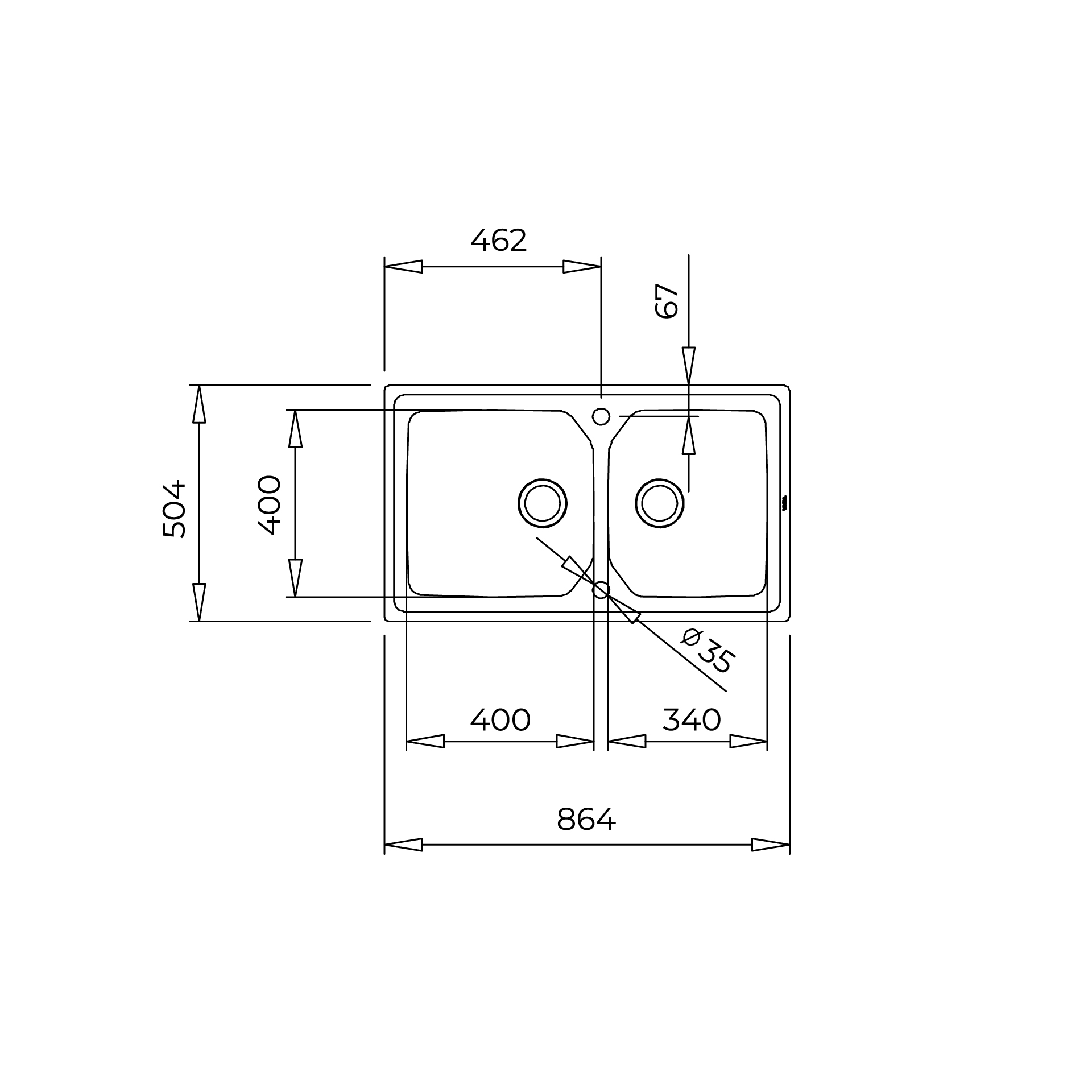 Lavadero BROOKLYN 90 M-XP 2 Cubetas Reversible de Acero Inoxidable con SilentSmart 86x50cm Teka