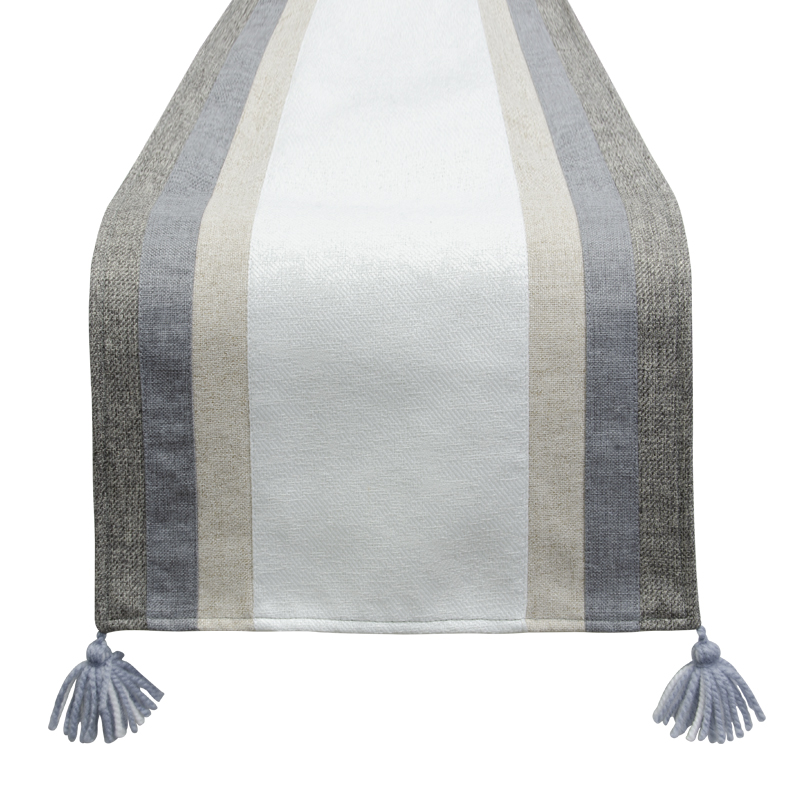 Camino de Mesa Franjas Neutral Gris 
