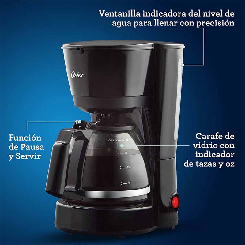 Cafetera 5 Tazas Filtro Permanente Oster