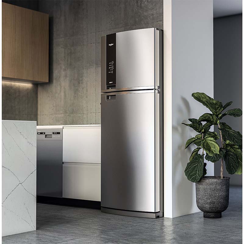 Refrigerador 492 Litros Top Mount Xpert Inverter Acero Inoxidable Antifingerprint Whirlpool