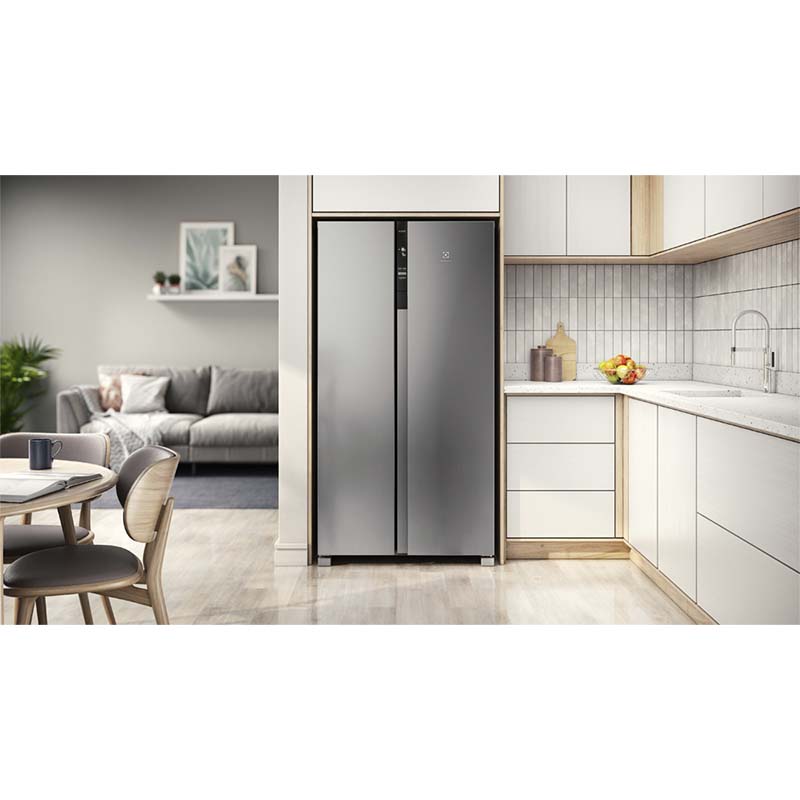 Refrigerador No Frost Side By Side  Inverter 442 Litros Silver Electrolux