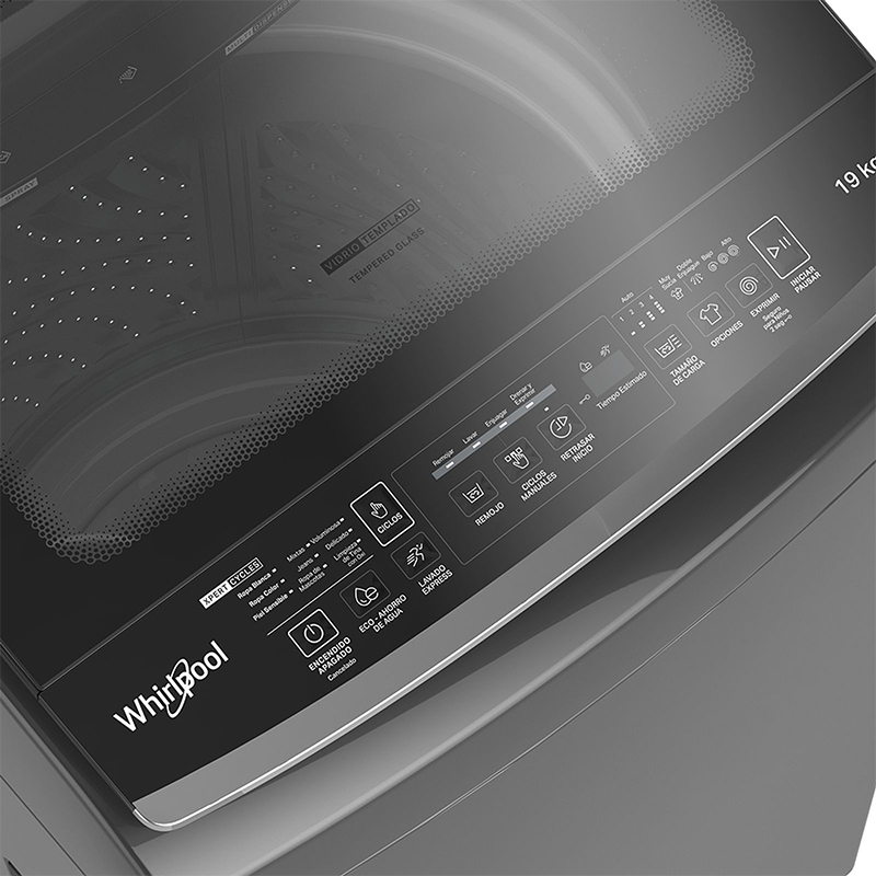 Lavadora de Carga Superior 19kg Gris Whirlpool