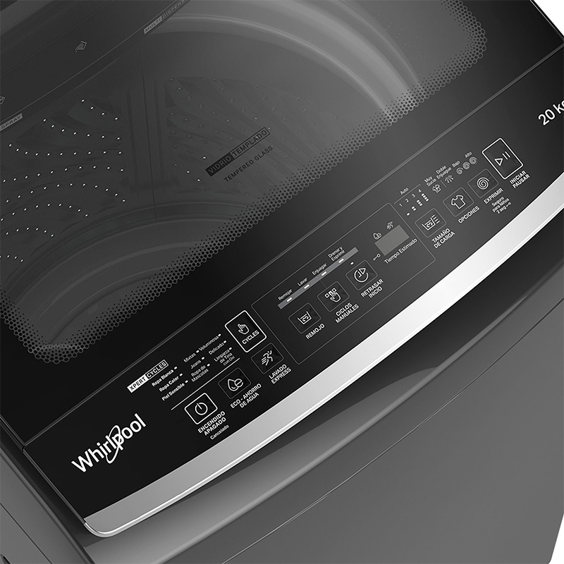 Lavadora de Carga Superior 20kg Gris Whirlpool