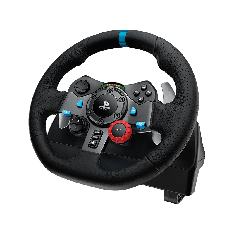 Logitech G923 Volante y Pedales para PS4/PS5/PC + Guantes de Carreras