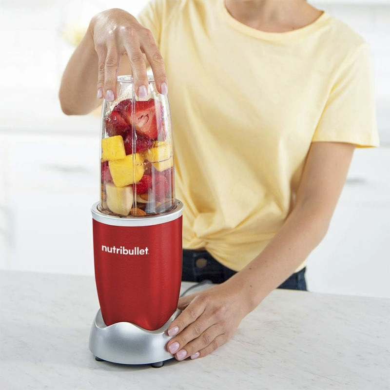 Licuadora Nutribullet 8pcs 600w Jarra Plástico Color Rojo
