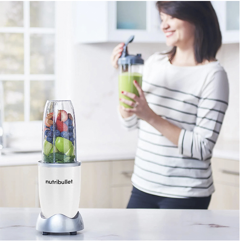 Licuadora Nutribullet 8pcs 900w Jarra Plástico Color Blanco Mate