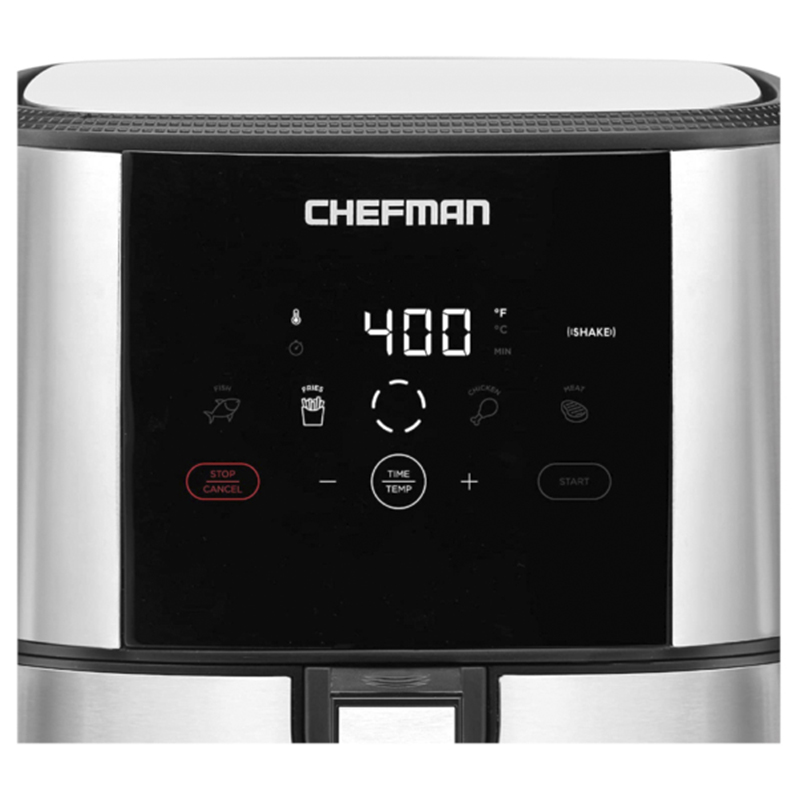 Freidora de Aire 5lts Turbo Pantalla Touch 1500w Acero Inoxidable Chefman