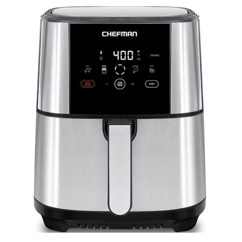 Freidora de Aire 5lts Turbo Pantalla Touch 1500w Acero Inoxidable Chefman