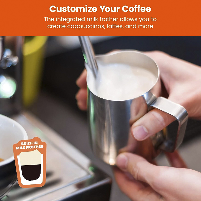 Cafetera Expreso-Capuchino Late 6en1 Touch con 15 Bares 1.8lts Acero Inoxidable Chefman