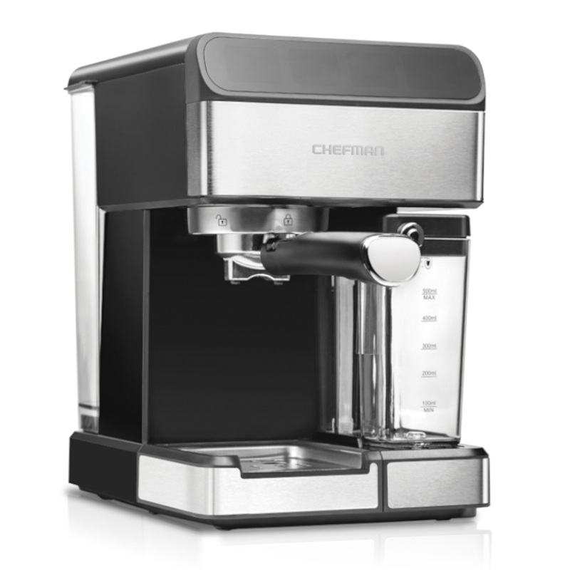 Cafetera Expreso-Capuchino Late 6en1 Touch con 15 Bares 1.8lts Acero Inoxidable Chefman