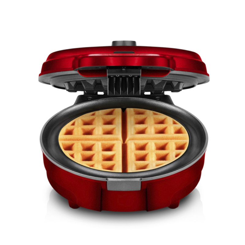 Waflera Estilo Belga Redonda 4 Secciones 700w Antiadherente Roja Chefman