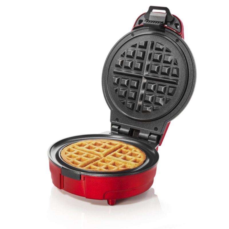 Waflera Estilo Belga Redonda 4 Secciones 700w Antiadherente Roja Chefman