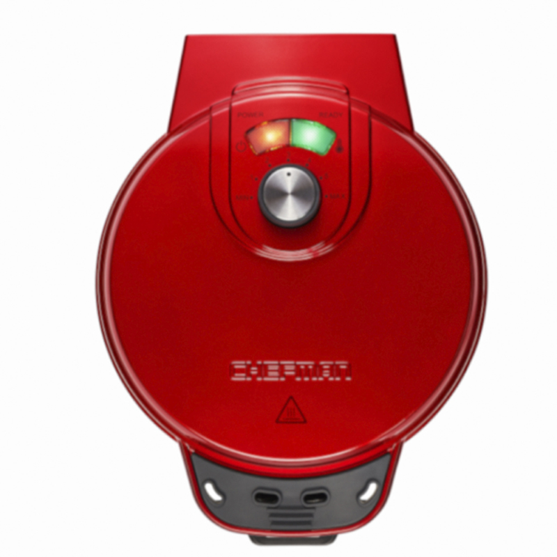 Waflera Estilo Belga Redonda 4 Secciones 700w Antiadherente Roja Chefman
