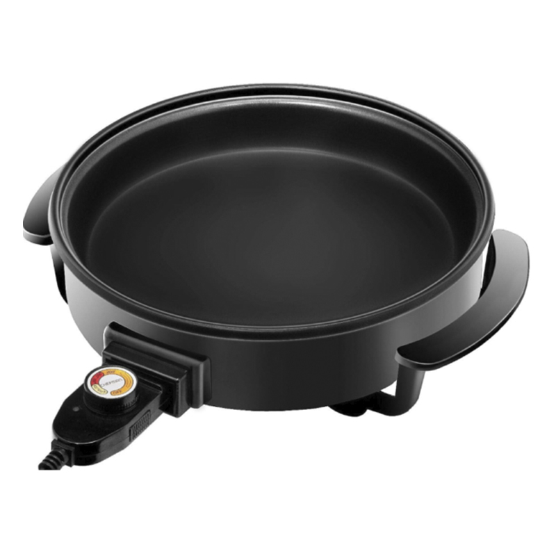 Sartén Eléctrico 12pulg. Redondo 3 en 1 Control Temperatura Antiadherente Negro Chefman