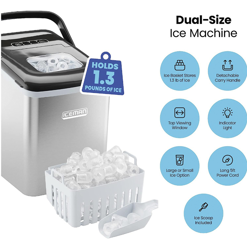 Máquina de Hielo Portátil 26 libras programable Chefman