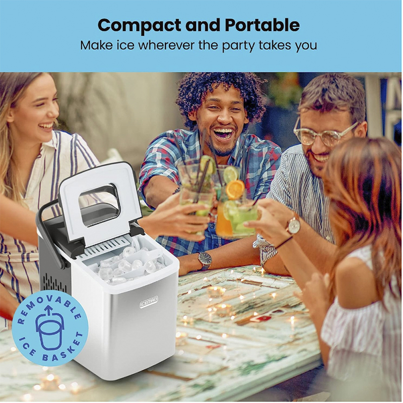 Máquina de Hielo Portátil 26 libras programable Chefman