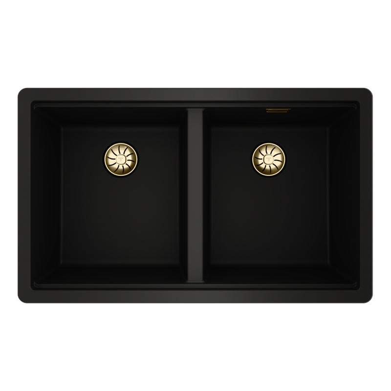 Fregadero Radea R10 2B 750 Negro + Válvula y Rebosadero BRASS Teka 