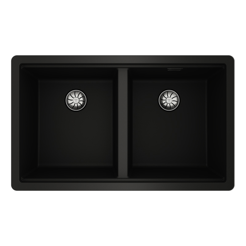Fregadero Radea R10 2B 750 Negro + Válvula y Rebosadero TITANIUM Teka 