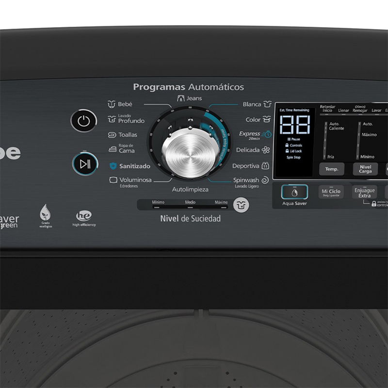 Lavadora Automática de 24 kg Diamond Gray LMH74201WDAB1 Mabe