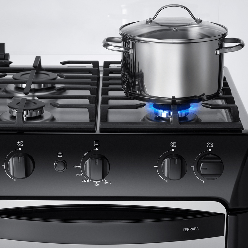 Cocina a GAs Ferrara Zafiro 242 Negra Indurama