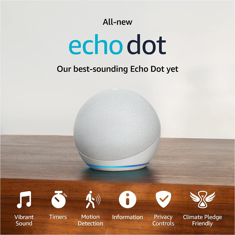 PARLANTE SMART AMAZON ECHO DOT 5ta. GENERACION - ALEXA - Blanco