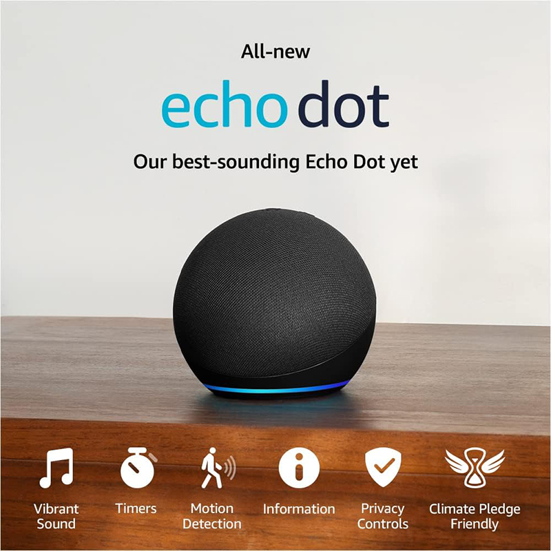 PARLANTE SMART AMAZON ECHO DOT 5ta. GENERACION - ALEXA - CHARCOAL