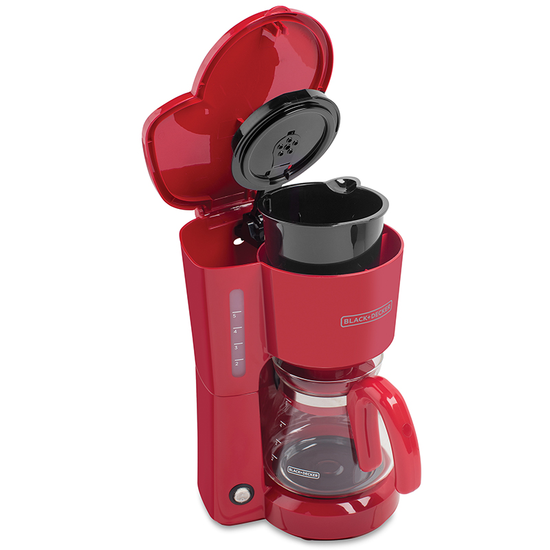 Cafetera 5 Tazas con Filtro Permanente  Roja Black & Decker