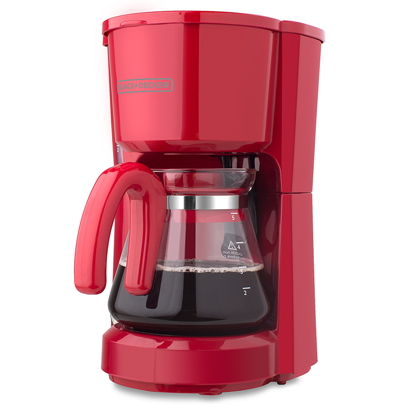 Cafetera 5 Tazas con Filtro Permanente  Roja Black & Decker