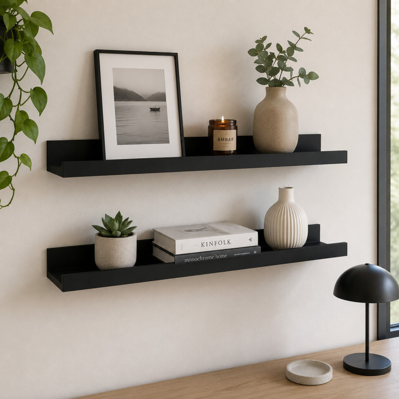 Repisas Negras de 45x10x5cm