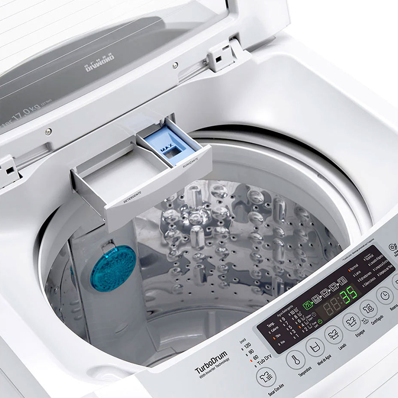 Lavadora 19kg Inverter Turbo Blanco Carga Superior LG