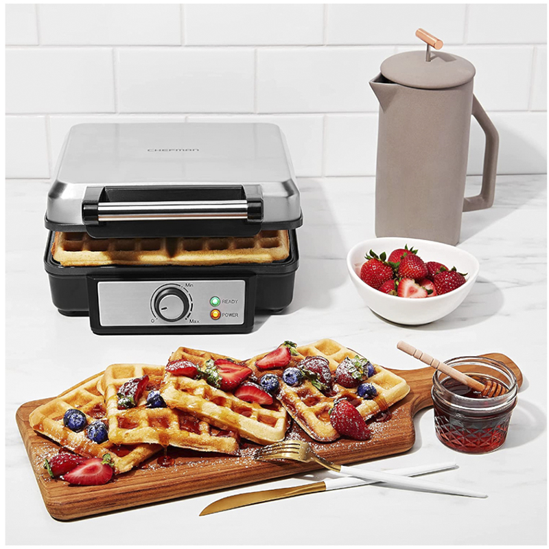Waflera Estilo Belga 700w 4 Secciones Antiadherente CHEFMAN