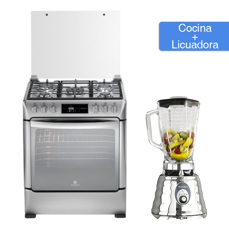 Cocina Montecarlo Zafiro Indurama  + Licuadora 3 Velocidades 500w Jarra de Vidrio Mastermaid