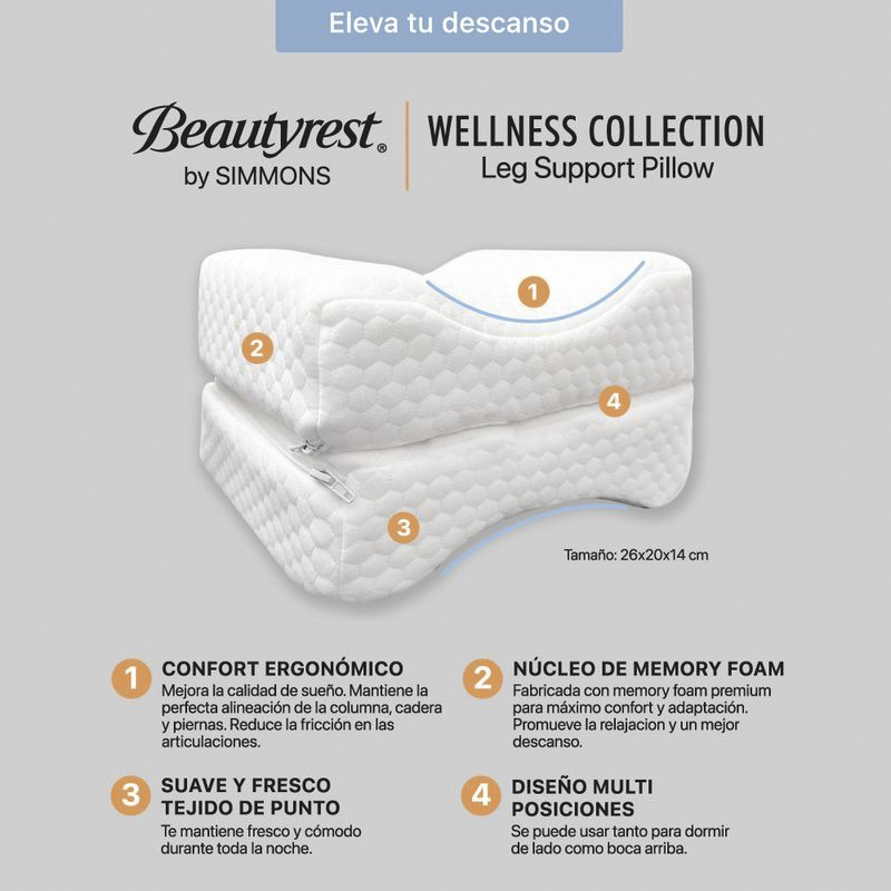 Almohada Beautyrest Wellness Leg Support Simmons