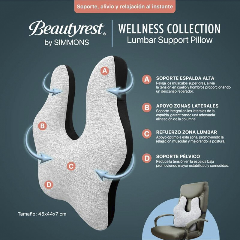 Almohada Beautyrest Wellness Lumbar Support Simmons