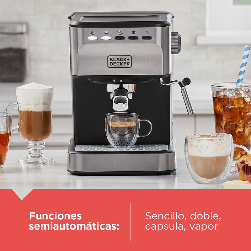 Cafetera Espresso - Capuchino Late American EM0312-0SDLA BLACK+DECKER
