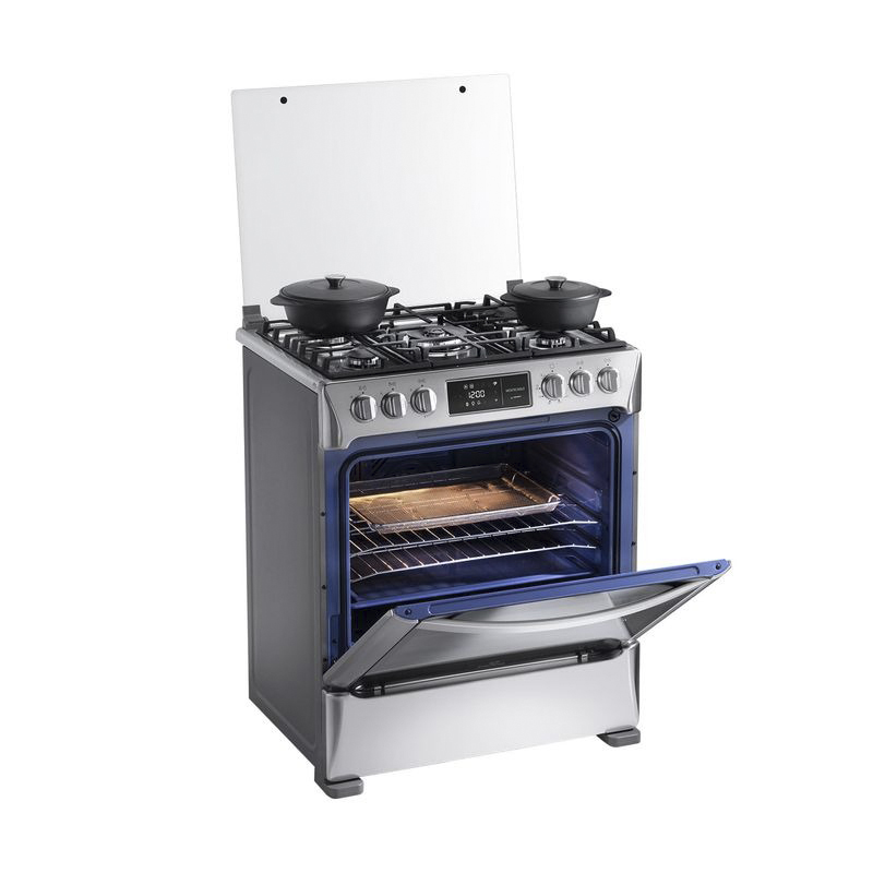 COCINA A GAS SMART MONTECARLO ZAFIRO 5 QUEMADORES CROMA 30