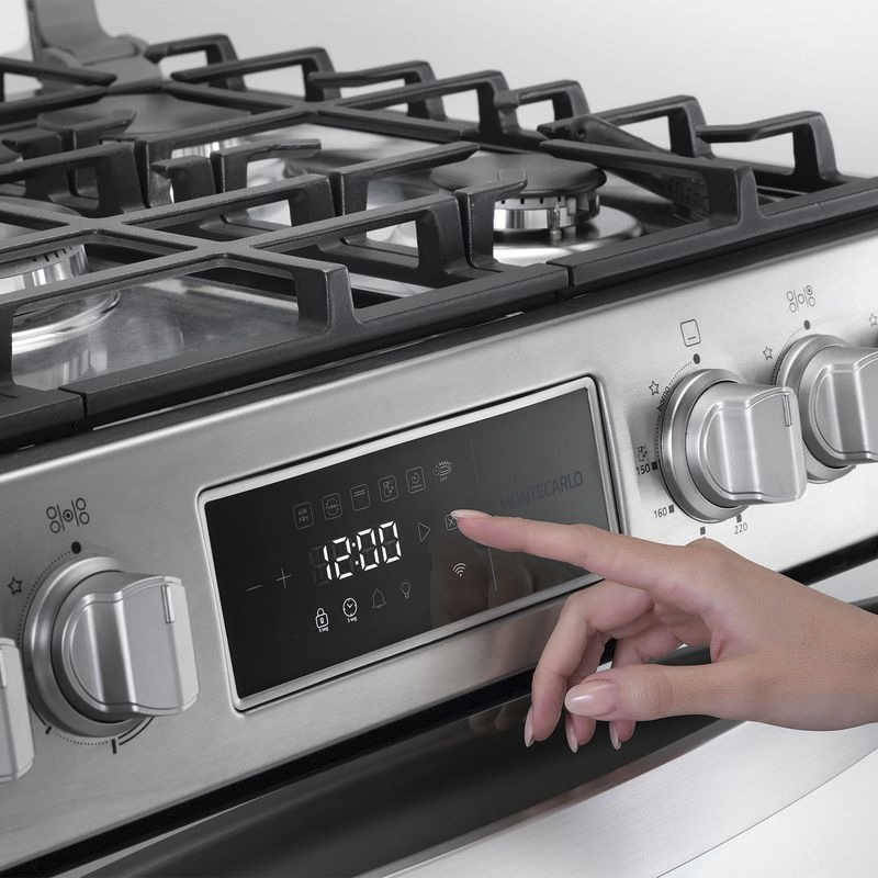 COCINA A GAS SMART MONTECARLO ZAFIRO 5 QUEMADORES CROMA 30