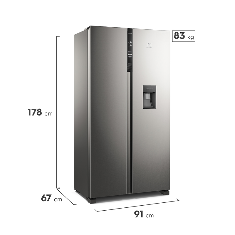 Refrigerador No Frost Side By Side Inverter 518 Litros Silver Electrolux