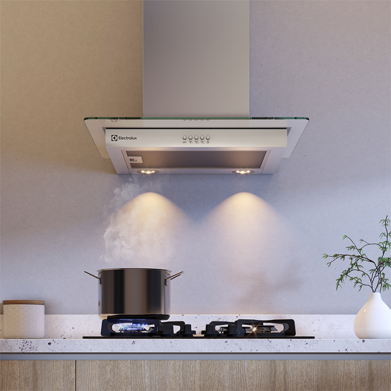 Campana Empotrable CE6VX 60cm Vidrio Silver electrolux