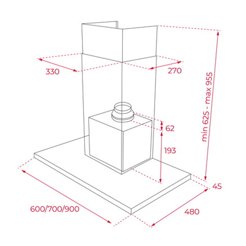 Campana SH986 FBK 90CM 4VEL Negra Teka